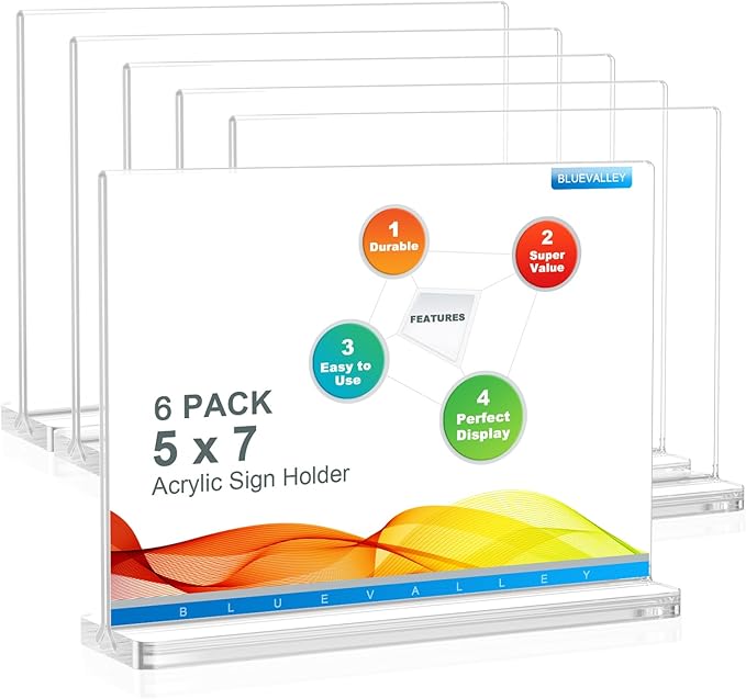 BlueValley Acrylic Sign Holder 7x5 by BlueValley