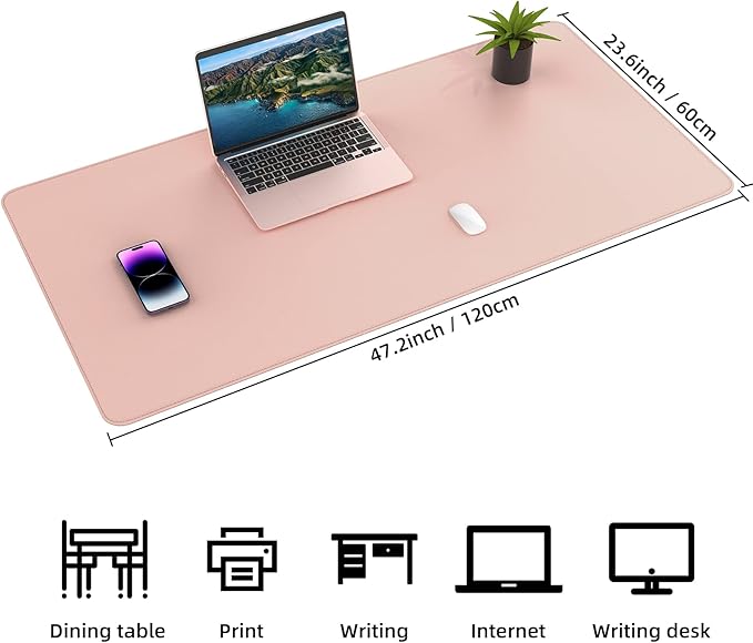 Leather Desk pad Protector, Large Desk mat - Image 2