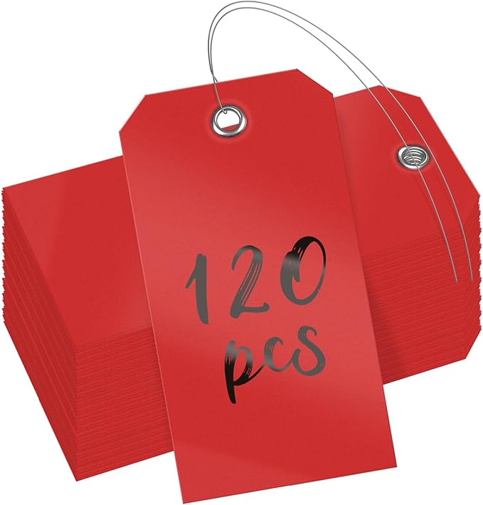 Uniclife 120 Pcs Red Plastic Tags by UnicLife