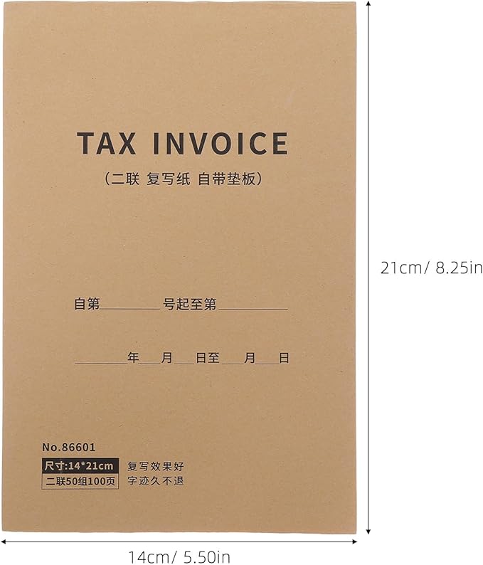 ibasenice Business Invoice Receipt Book 2-Part English Tax Invoice Retail Order - Image 2