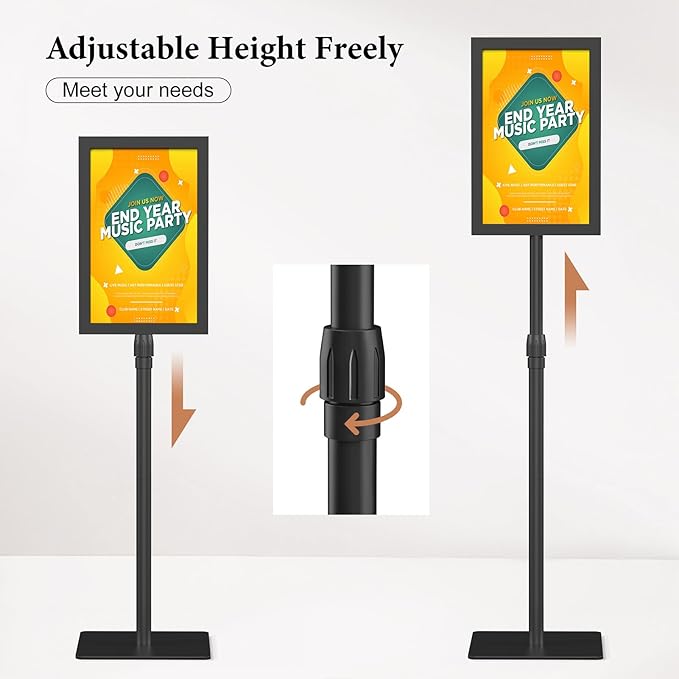 Relx Standing Sign Holder 11 x 17, Adjustable Pedestal Sign Stand, Double-sided - Image 4