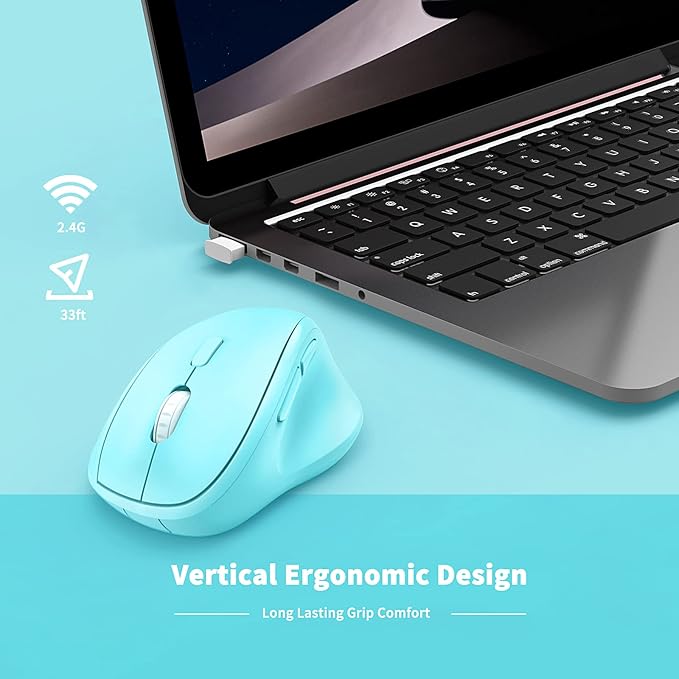 Ergonomic Wireless Mouse with USB Receiver - Image 4