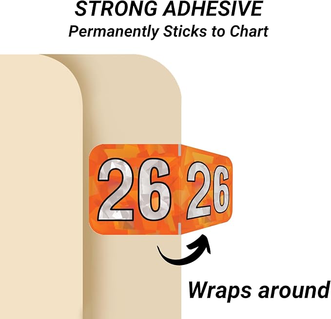 2026 Year Labels, Doctor Stuff 2026 Chart Stickers, Holographic Orange Colored - Image 2