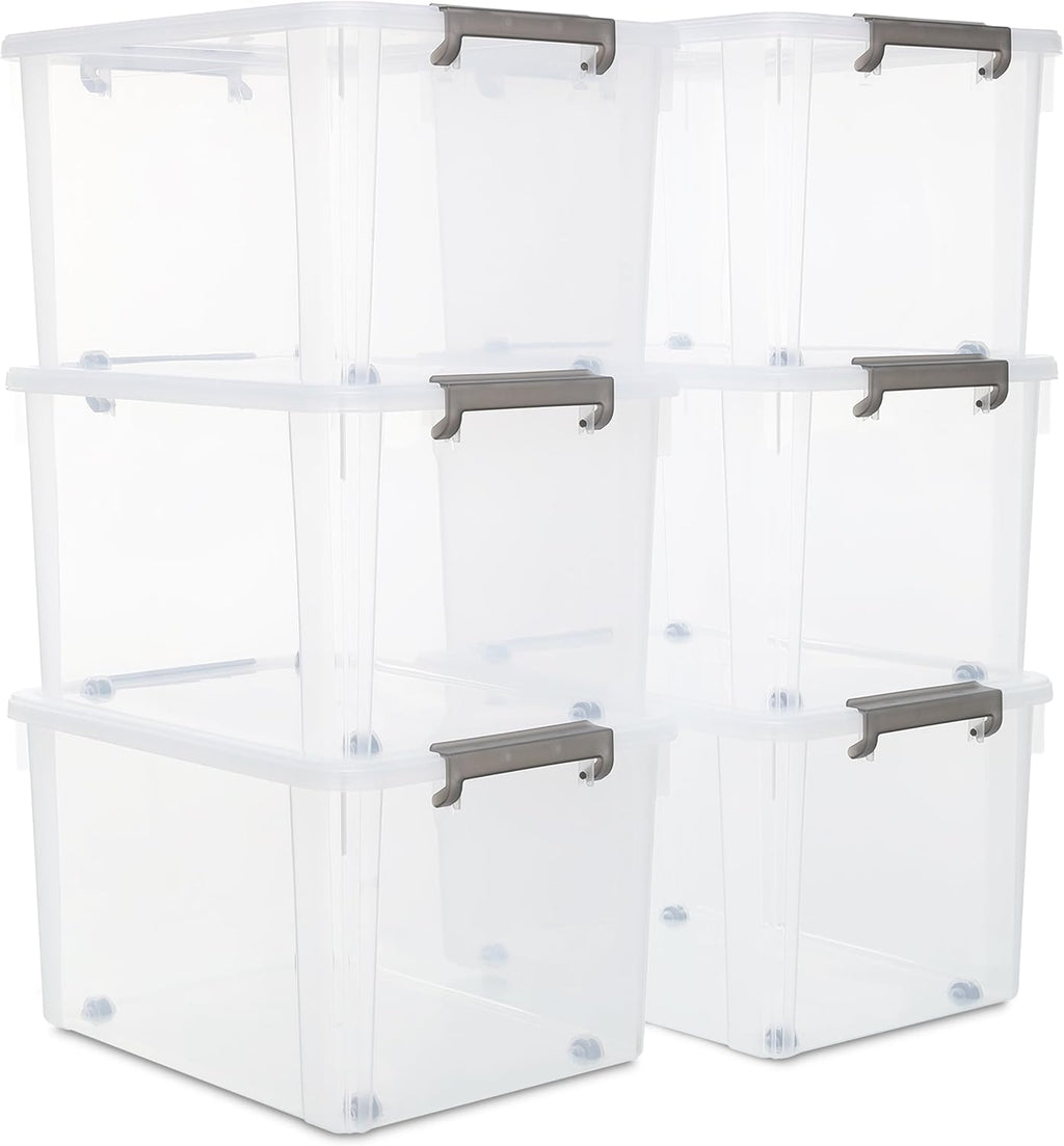 Citylife 6 Packs 58.1 QT Plastic Storage Bins