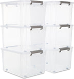 Citylife 6 Packs 58.1 QT Plastic Storage Bins