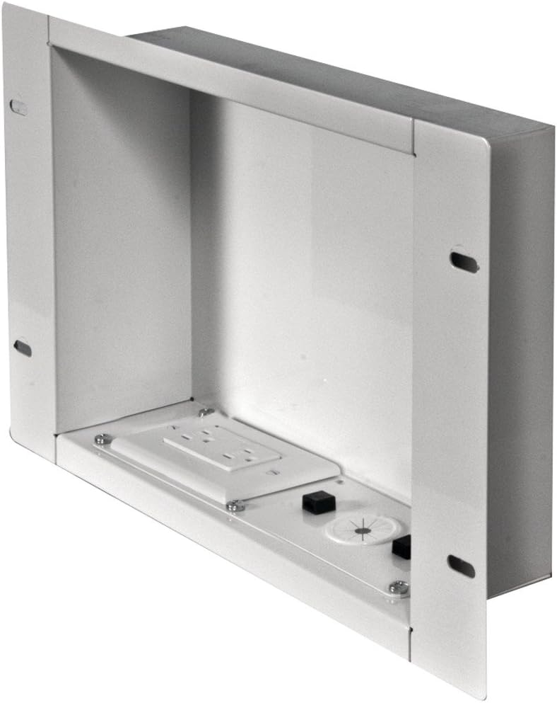 Peerless-AV IBA2AC-W in-Wall Metal Box Large with Knock Out and Power Outlet ...