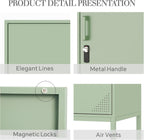 Green Metal Locker Cabinet, 59.1" Lockable Storage Locker for Employees with Adjustable Shelves, Locking File Cabinet Door for Office, School, Gym, Garage