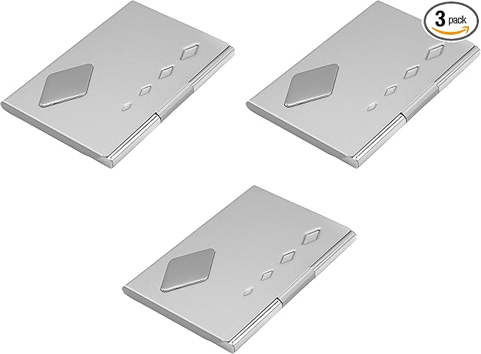 Stephanie Imports Set of 3 Slim & Minimalist Metal Business Card Holder Unisex by Stephanie+Imports