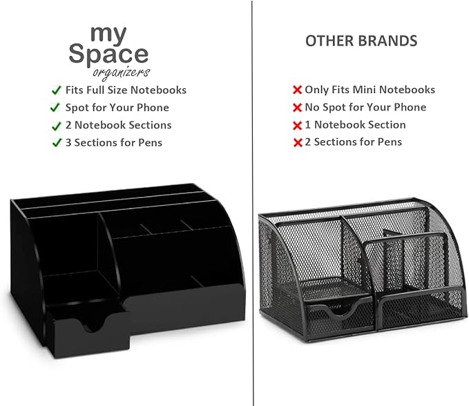 My Space Organizers Black Desk Organizer - Image 8