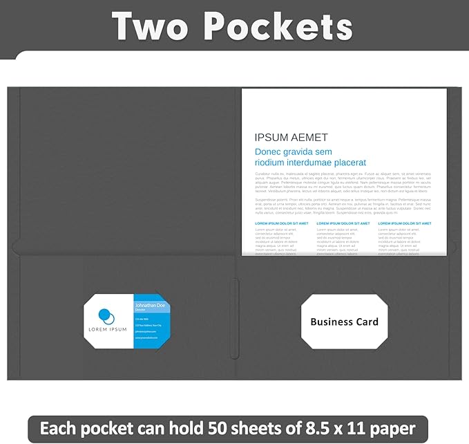 Two Pocket Folders, PANDRI 50 Pack 2 Pocket Folders, Letter Size Paper File - Image 4