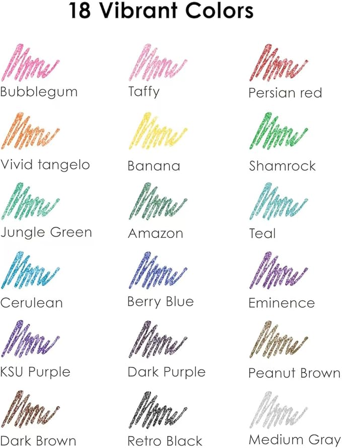 Grabie Glitter Gel Pens, 18 Colors Metallic Glitter Pens & Gel Ink Pens - Image 6
