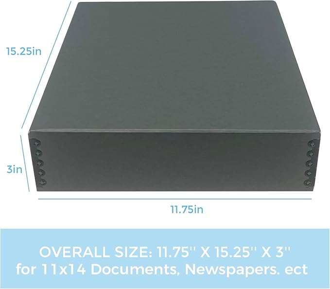 Lineco Museum Archival Storage Box, 11.75x15.25x3 in. Drop Front Design. - Image 2