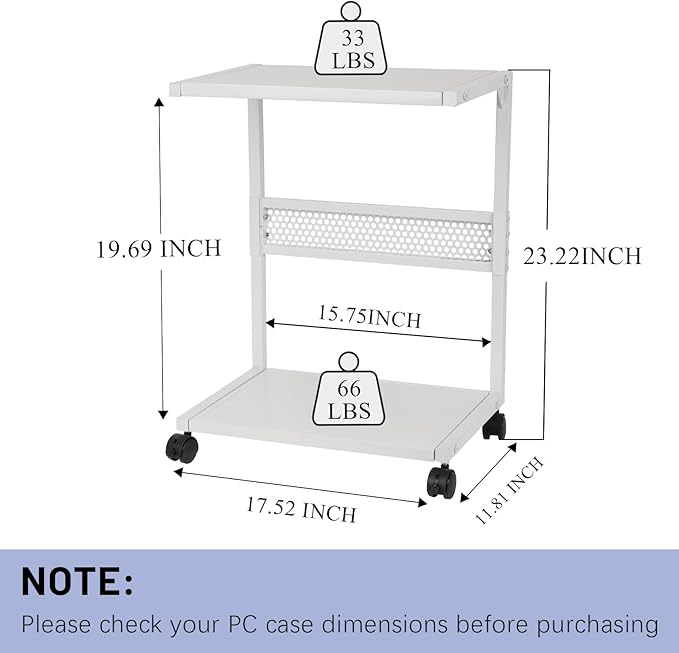 Bfttlity PC Stand Computer Tower Stand 2-Tier Metal CPU Holder - Image 2