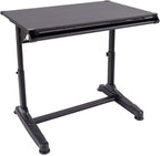 Stand Up Desk Store Adjustable Height and Angle Drafting Table Drawing Desk with Large Surface (Black Frame/Black Top, 40" W X 26" D)