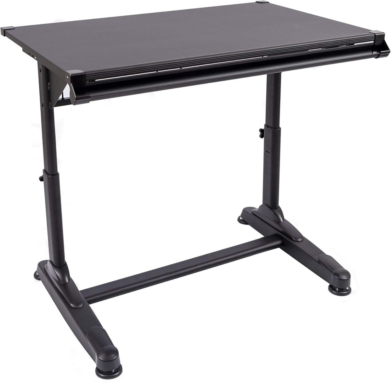Stand Up Desk Store Adjustable Height and Angle Drafting Table Drawing Desk with Large Surface (Black Frame/Black Top, 40" W X 26" D)