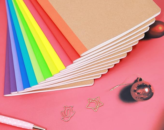 Zegrox 24 Pack A5 Kraft Notebooks, 60 Lined Pages Travel Journal Bulk, Soft - Image 2