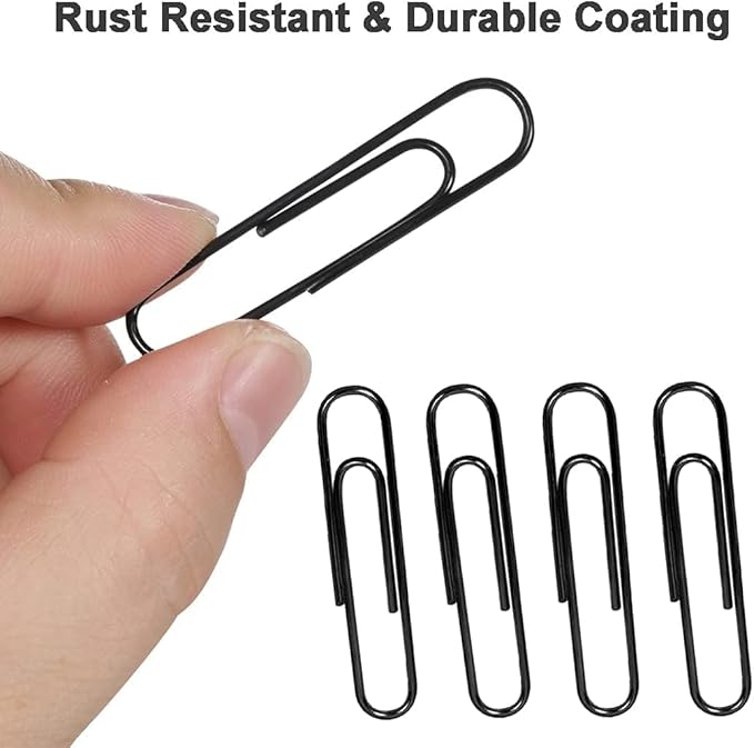 Vinaco Paper Clips Black, Durable & Rustproof, Coated Paperclip Great - Image 3