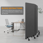 Soundproof Room Divider W/Wheels, 66in Office Dividers - Image 3