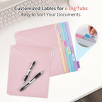 6-Tab Letter Size Dividers for 3 Ring Binder, Wheat Straw Binder Dividers - Image 4