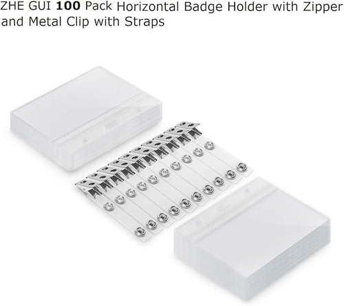 100 Pack Horizontal ID Badge Holder - Image 2
