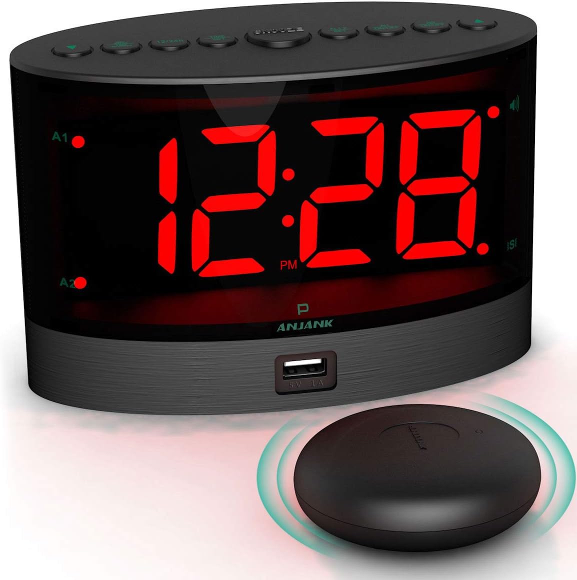 anjank extra loud alarm clock for heavy sleepers, main product view