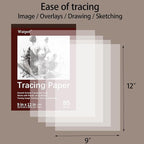 Tracing Paper 9x12 inch, 85 Sheets Translucent Tracing Paper Pad, 38lb/60gsm - Image 4