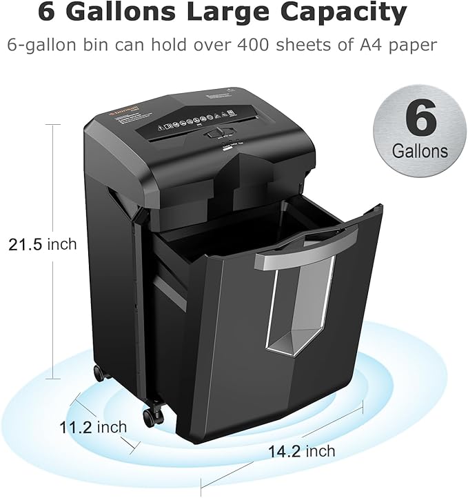 Bonsaii 16-Sheet Microcut Paper Shredder, 60-Minute Home Office Heavy Duty - Image 6