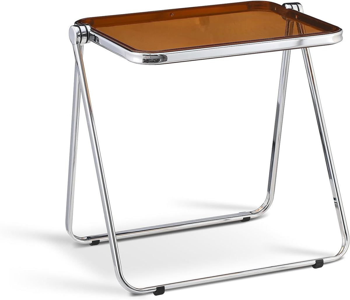 Acrylic Folding Table TV Tray Small Side Table - Tawny