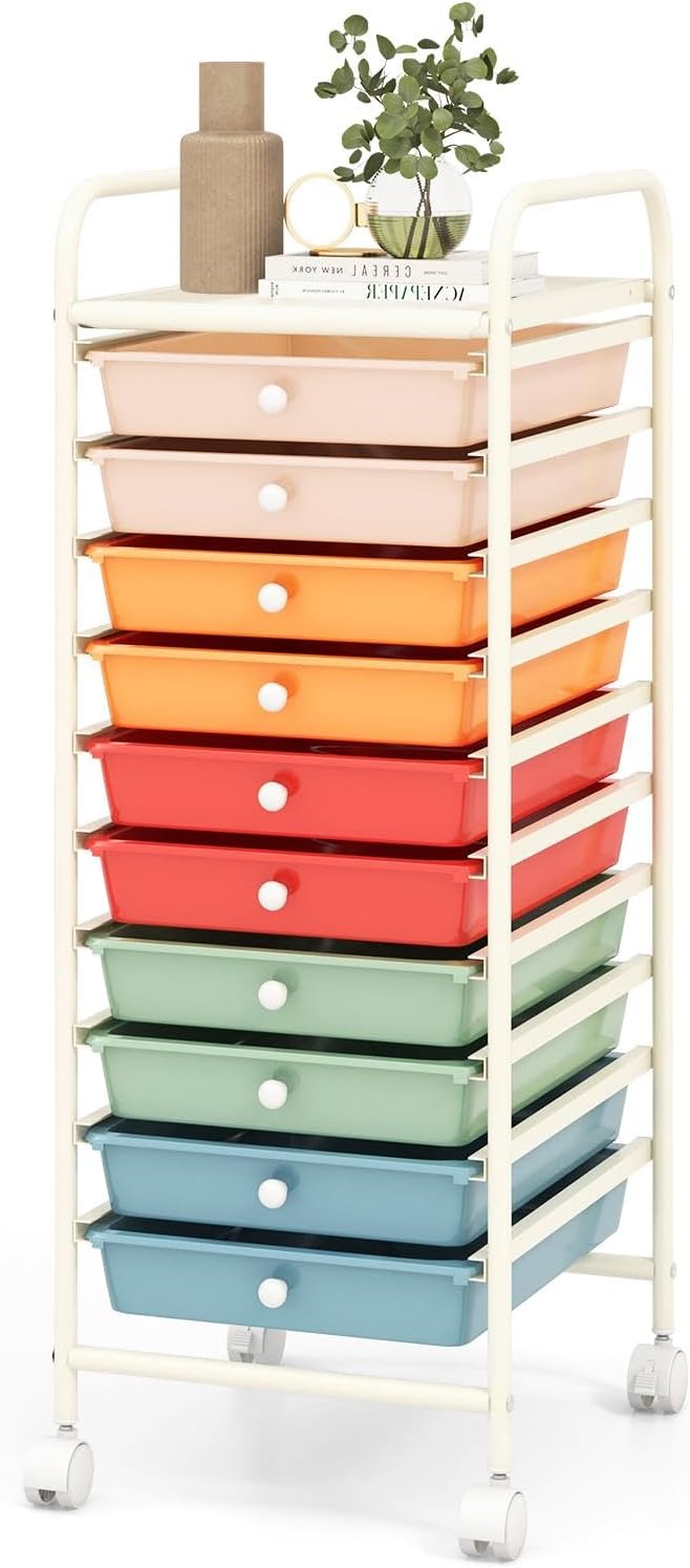 GLACER 10 Drawers Rolling Cart, Storage Cart by GLACERGrowupinhappiness