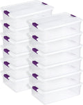 Sterilite 12-Pack 32 Quart ClearView Latch Box, Stackable Organizer Bins