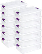Sterilite 12-Pack 32 Quart ClearView Latch Box, Stackable Organizer Bins