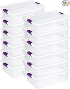 Sterilite 12-Pack 32 Quart ClearView Latch Box, Stackable Organizer Bins by Sterilite