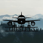 Personalized Metal Airplane Wall Art, Airplane Name Sign, Customized Pilot Name - Image 3