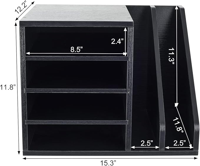 PAG Wood Desktop File Holder Organizer Mail Sorter - Image 4