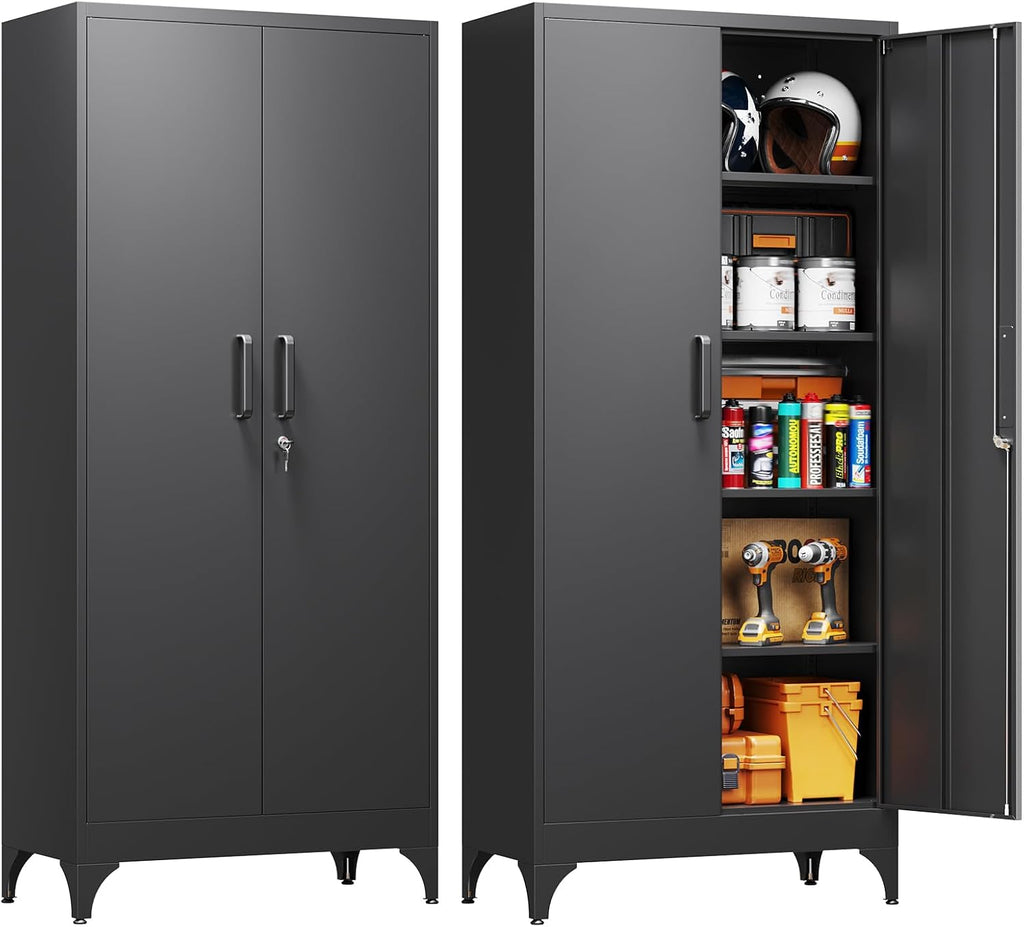yizosh metal garage storage cabinet with 2 doors, main product view