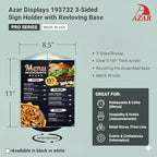 Azar Displays 193732 8.5" W x 11" H 3-Sided Sign Holder - Image 3