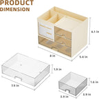 Marbrasse Desk Organizer with 3 Drawer, Desktop Organizer Storage - Image 3