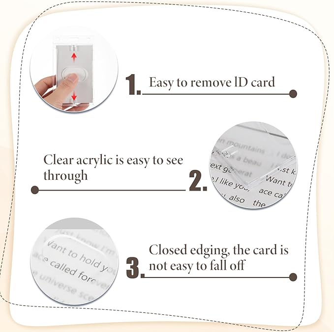 IMengjbang 50 Pack Hard Plastic Badge Holder, Vertical Clear ID Badge Name Card - Image 5