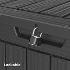Decksplore 35 Gallon Outdoor Storage Box Waterproof Lockable Resin Deck Box - Image 3