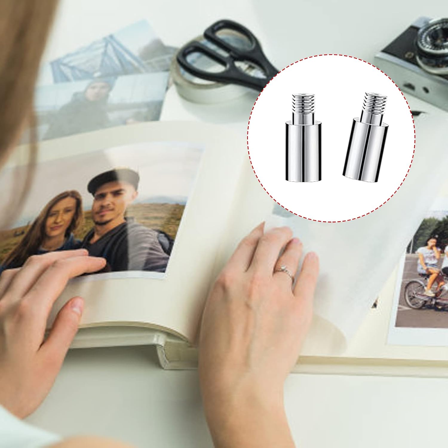30 Pack Chicago Screws and Extention Posts for Binding Extending Scrapbook Photo Album Refill Pages Compatible with Pioneer Photo Albums (Silvery, Diameter 5mm)