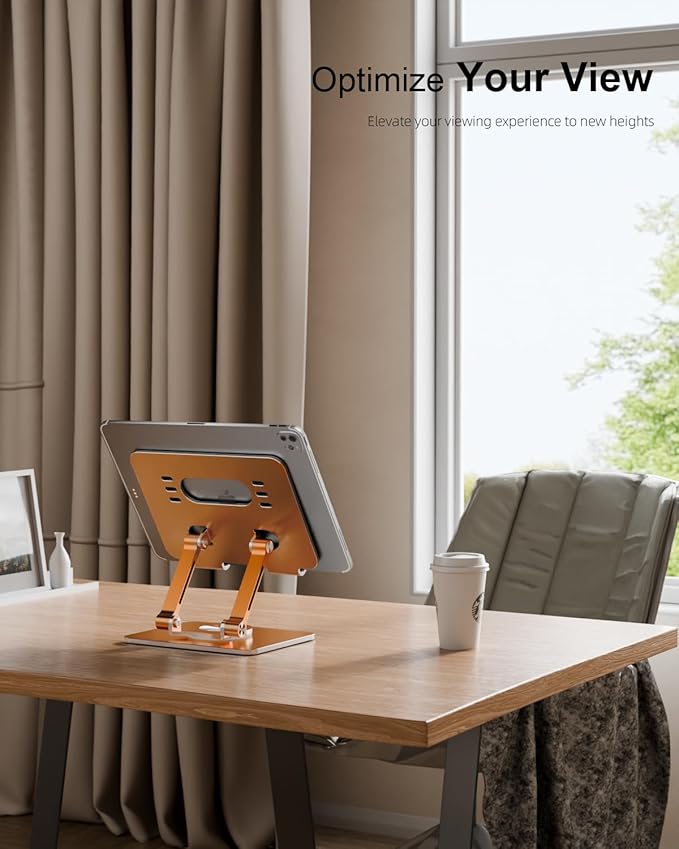Tablet Stand Holder with Thickened 360°Rotating Base Dual Rod Adjustable - Image 9
