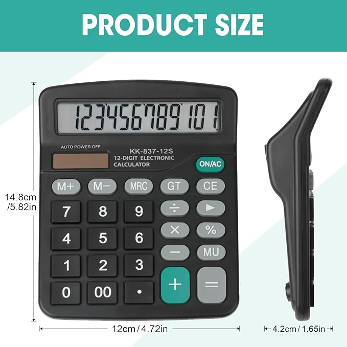 6 Pack Calculator Bulk, 12 Digits Calculators Desktop - Image 5