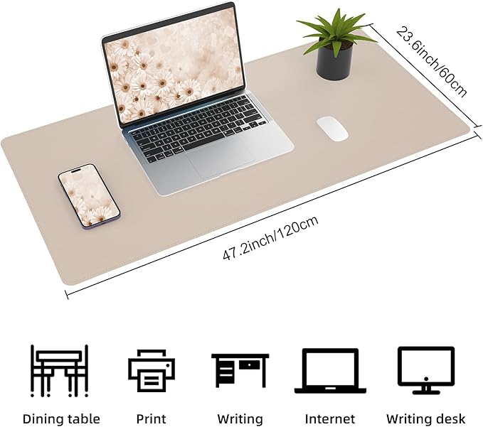 AFIING Leather Desk pad Protector, Large Non-Slip Office Desk Mat - Image 3