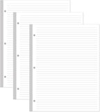 3-Hole Line Paper Refills, Letter Size Loose-Leaf Paper, 300 Sheets/600 Pages by Yaridar