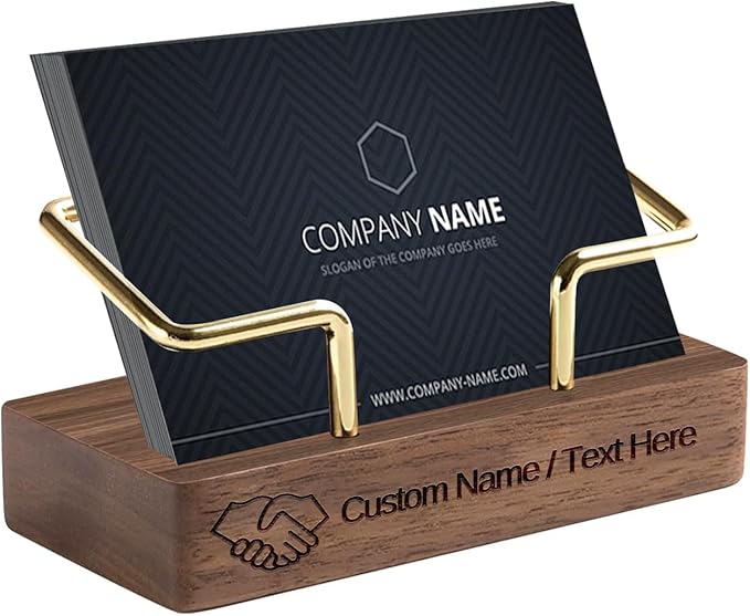 HJX Custom Business Card Holder Desk-Personalized Engraved Wooden Business Card by Unknown