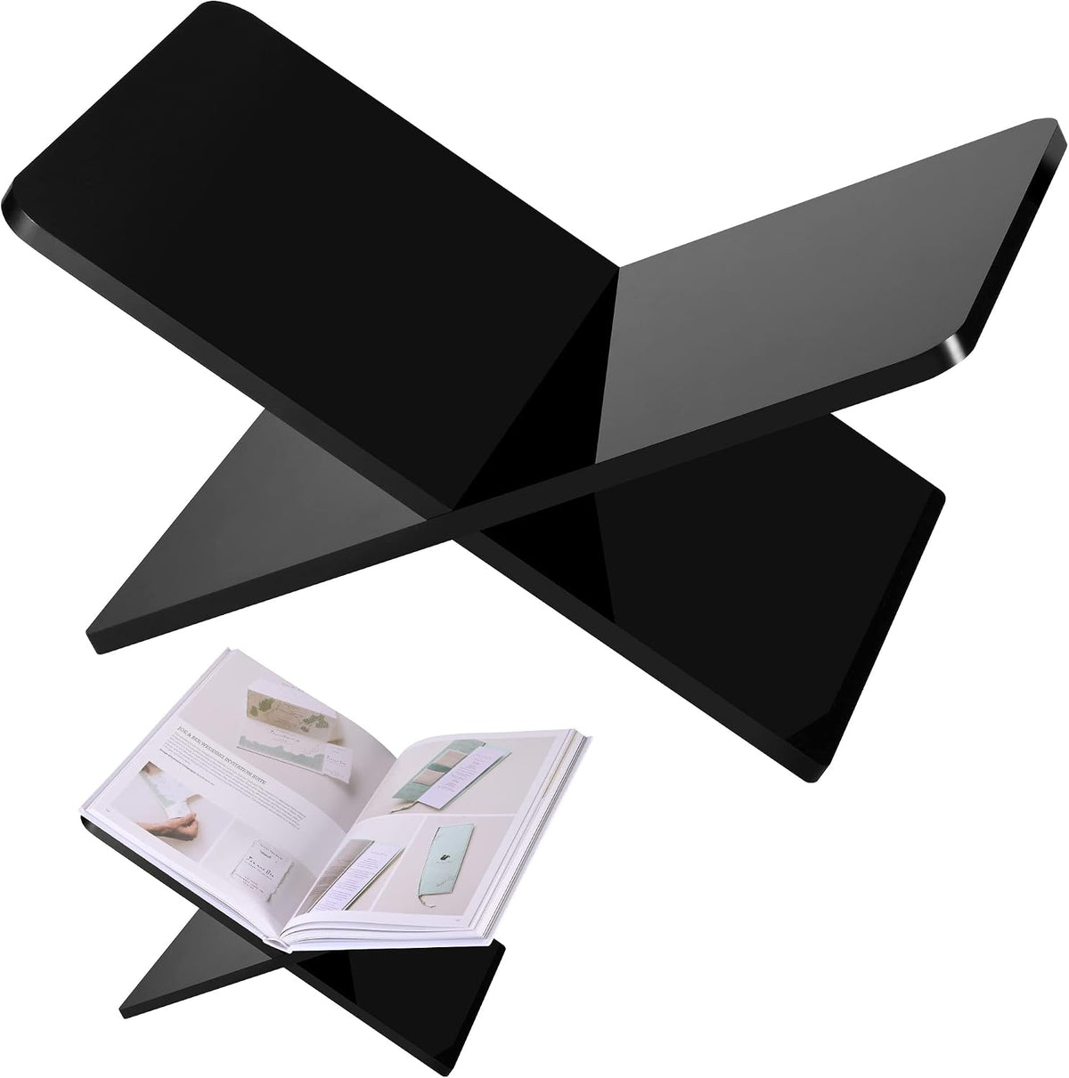 Acrylic Book Stand 11 x 7 x 6 in Large Open Book Display Stand