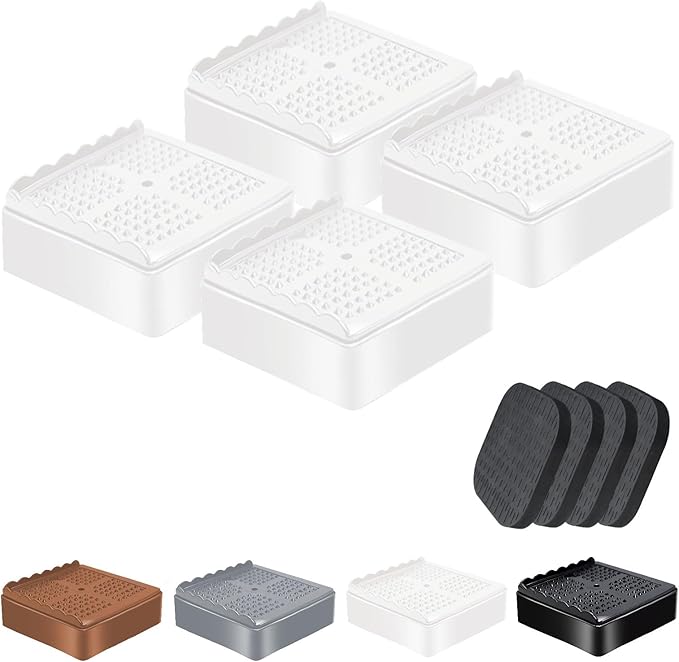 shouwuhho Furniture Risers, 4 Pack Bed Risers by EnjoyLifeEnjoyHappiness