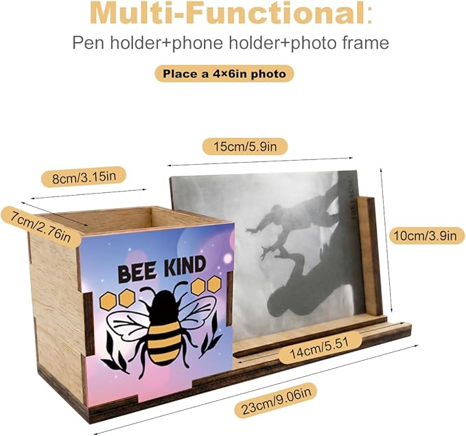 ZXAZXA Pen Holder for Desk Office Desk Accessories Multi-functional Spring Bee - Image 2