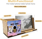 ZXAZXA Pen Holder for Desk Office Desk Accessories Multi-functional Spring Bee - Image 2