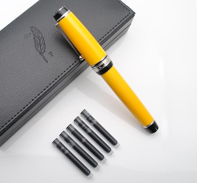 xixixiaozhu Metal Big Fountain Pen Set Medium Nib 0.7mm, Includes Ink Refill - Image 5